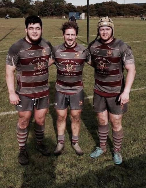 Zac playing for Crymych with Ryan Rees and Laurence Headlam